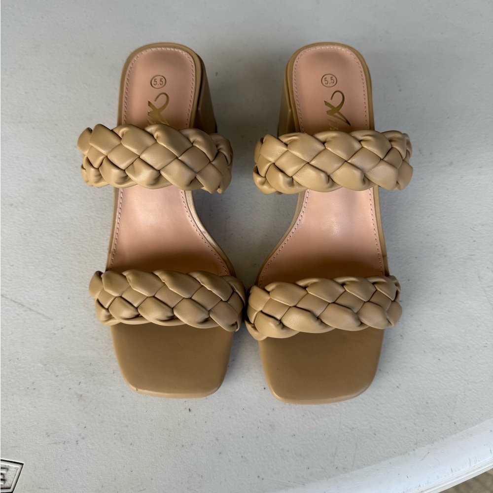 Braided Strappy Heeled Sandals